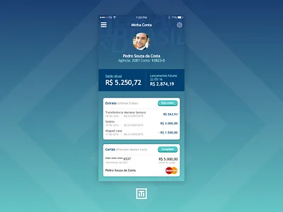 Bank Home bank bank card banking blue card design gradient home mobile sketch ui ux