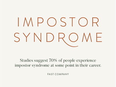 Impostor Syndrome branding layout design typography