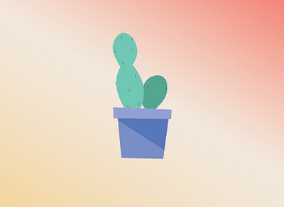 potted cactus cactus design gradient graphic graphic design illustration plant plants purple succulent vector