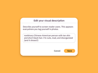 Edit your visual description accessibility alt text