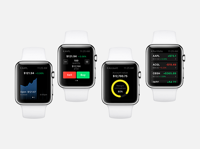 Watch App Design for the Investments Broker apple apple watch branding broker design finance financial fintech stocks trading ui