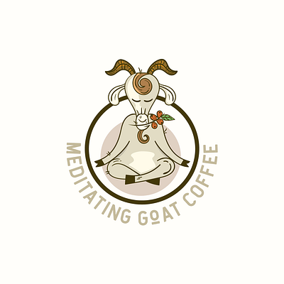 Meditating Goat beer branding cafe cartoon character coffee coffee shop creative design illustration logo mascot