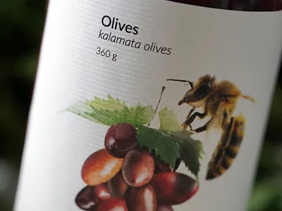 alice's hut: olives label design branding collage collageart label olives package design packaging vegan