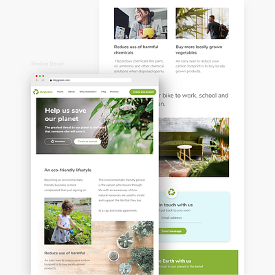 Stay Green design flat illustration landing page ui ux web website xd xddailychallenge