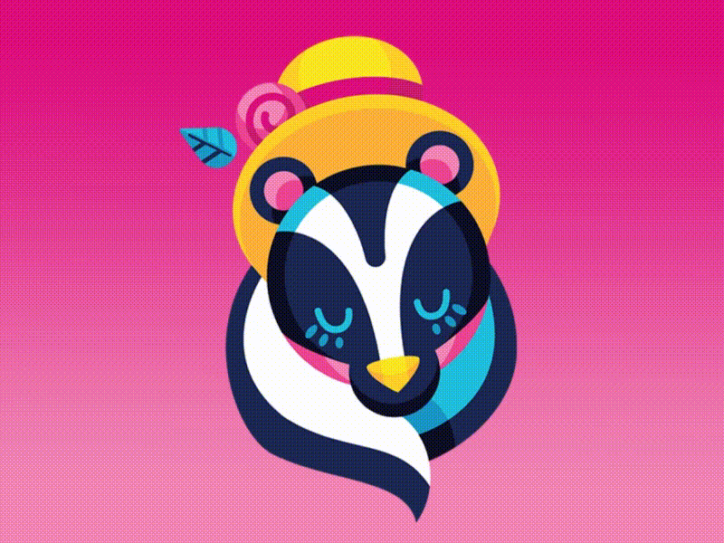 Madame Mouffette 🌹 branding cmyk design icons illustration inkbyteatwork modern simple skunklady vector