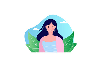 That girl clean design illustration plant vector woman