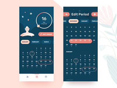 Femmy - Woman Cycle App apps cycle daily 100 dailyui design female feminine feminism ios mobile period sketch ux woman