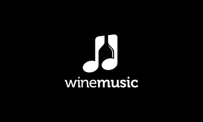 WINE MUSIC alcohol audio bar black bottle concept creative design drink logo modern music music note musical negative space sound symbol wine wine bottle winery