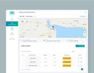 Culinary Tourism Center - Management System - Main Page 2019 clean design gradient gradient ui layout management system sparkling surabaya surabaya teal tosca ui uiux