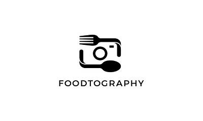 FOOD PHOTOGRAPHY camera concept design food fork icon illustration isolated kitchen logo logotype negative space logo photographer photography sign spoon symbol