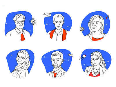 Team Illustrations. Website Design. Skyeng clean design embacy illustration illustrator landing landing page minimal ui vector