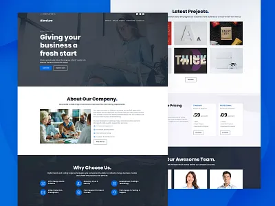💰Business Website Template 💰 2d app art branding concept design flat grafic design idea interface landing modern template ui website