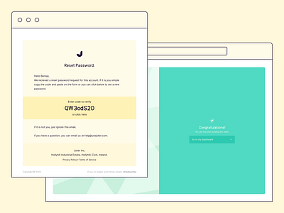 Joker Success View & Transactional Email Template design doubco email forms manic signup successful ui