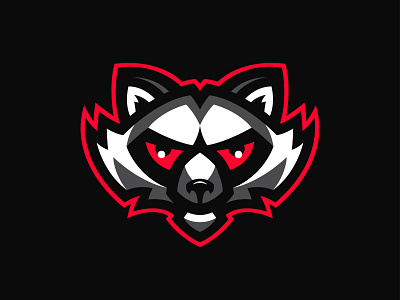 RACOON animal brand branding character design face graphic head icon identity illustraion logo logotype mascot nature racoon team vector wild zoo