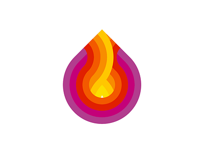 Fire logo symbol exploration brand identity branding colorful creative drop droplet explode fire flame flames flat 2d geometric fuel energy heat hot inner inside logo logo design vector icon mark symbol wave waves