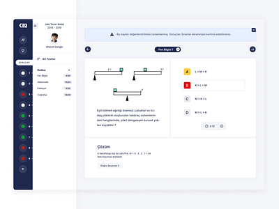 Online Exam Software dashboad design exam ui ux web