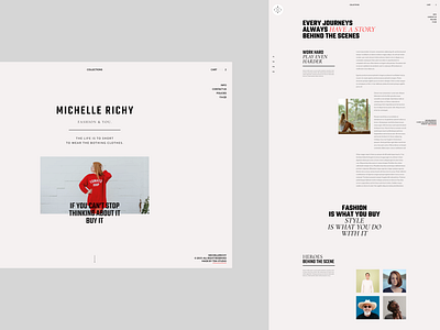 About page about art direction concept ecommerce fashion grid line minimal navigation sidebar simple typography