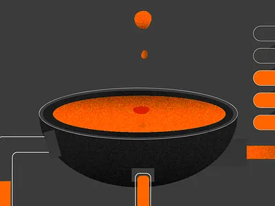 Fermenting cauldron abstract illustration