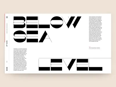 CANALS - Below Sea Level art design editorial interactive interface typography ui ux website