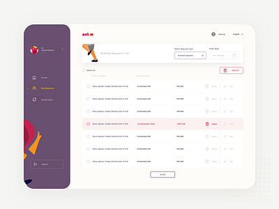 My Requests Page branding design illustraion illustration art web webapplication webdesign