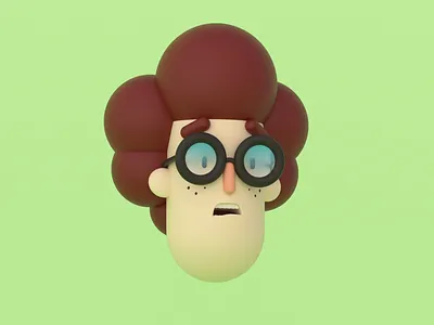 Glasses Shock full 3d c4d green illustration low poly shapes