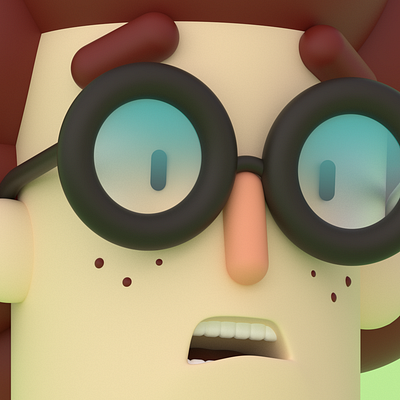 Glasses Shock 3d c4d face illustration low poly shapes