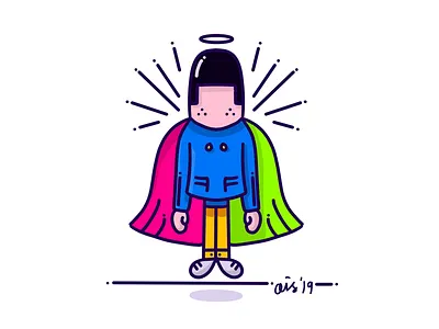 Flying Laid-Back Guy illustration procreate