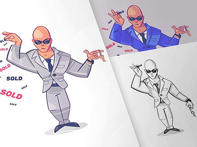 Real Estate Broker 2d 2danimation avatar broker cartoon character characterdesign drawing fun illustration process realestate sketch spovv