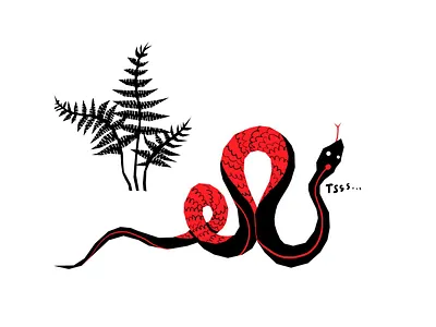 Snake art draw forest grow illustration red snake