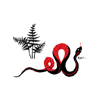 Snake art draw forest grow illustration red snake