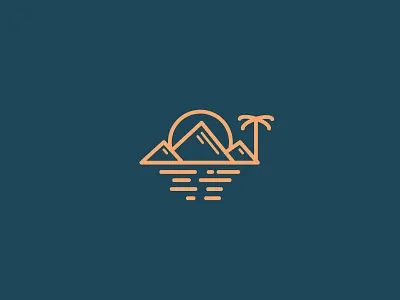 mountain beach logo concept beach logo mountain outline simple sunset
