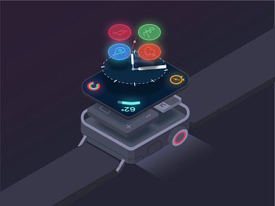 Apple Watch apple watch design illustration isometric vector