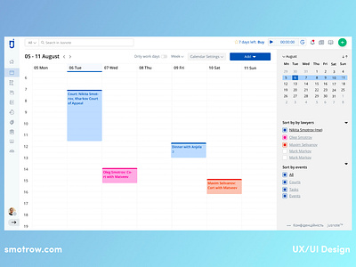 Modern Calendar - UX/UI Design app calendar calendar app cards clean clean ui colored dashboad dashboard ui events illustration interface meeting pallete product design shedule ui uiux user ux