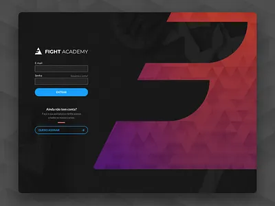 Fight Academy Login design ui ux