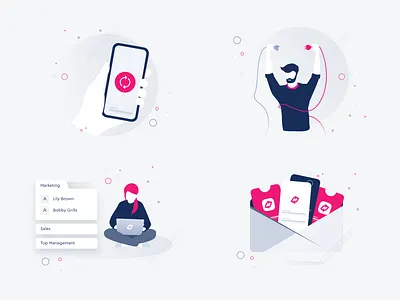 Numbro - Illustrations admin app brand connect contact illustration invite mobile vector web