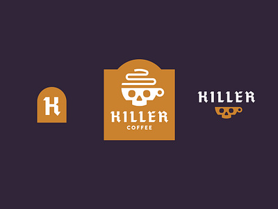 killer coffee branding coffee lockup logo skull steam