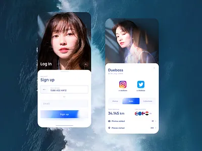 Blue social | APP app illustration ui