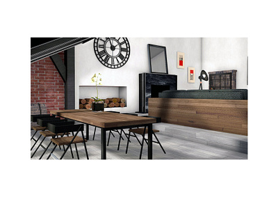 Loft inspired interior 3d art architecture cinema 4d design home house interior design loft