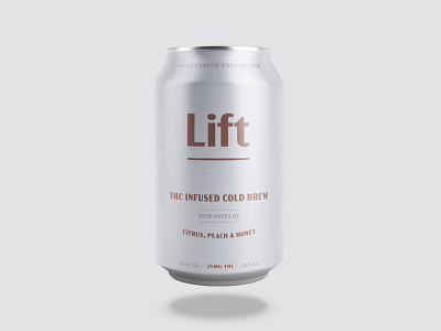 Lift Infused Cold Brew Concept can cannabis citrus coffee cold brew elevated honey infused lift marijuana packaging peach thc