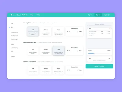 Arvancloud reDesign adobe xd clean design interface minimal simple ui ux web