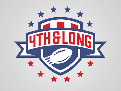 4th and Long Fantasy Football League Shield branding design fantasy football fantasy sports flat icon illustration logo logo design sports branding sports design sports logo vector