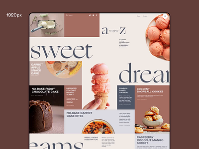 Dessert Recipes Blog Responsive Design animation blog design design design studio dessert food graphic design interaction interface ipad mobile motion design responsive responsive web design ui user experience ux web web design website