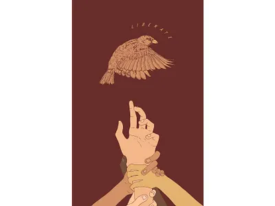 Liberate bird book cover illustration illustrator liberate poster poster art poster design sparrow vegan