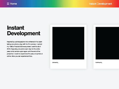 Not so Instant Development 600 80 camera design development horizontal images instantdevelopment photography photos pictures polaroid project scroll scroller website