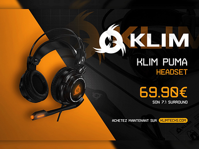 KLIM Puma Headset advert advert advertise advertisement advertising branding design headphone headset product typography