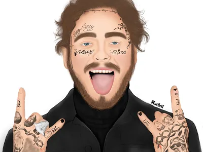 Post Malone drawing illustraion illustration illustrations illustrator portrait portrait art portrait illustration post malone procreate procreate app