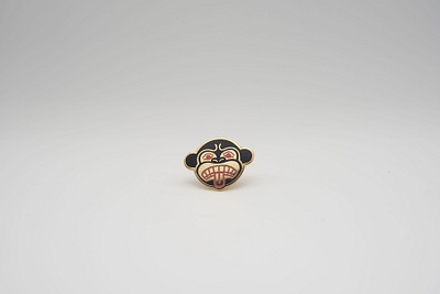 Massive Monkee Native Pin animal enamel pin illustration illustrator monkey native american pin product design seattle