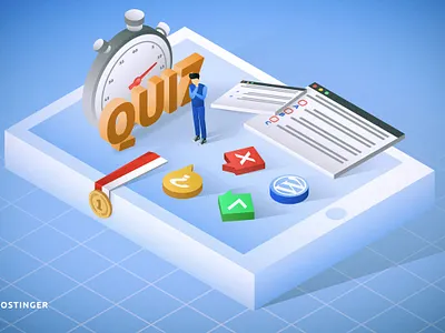 Featured Images- Best Wordpress Quiz Plugin design illustration isometric illustration quiz