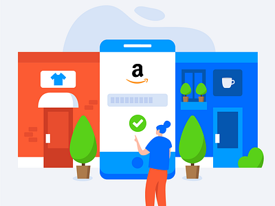 Online shopping amazon app buying character character design digital drawing girl illustration login mall online online shopping people shop shopping signup tax taxing vector woman