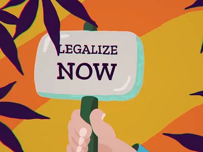 Legalize 2d animation after effects animation hands legalize marijuana protest signs weed